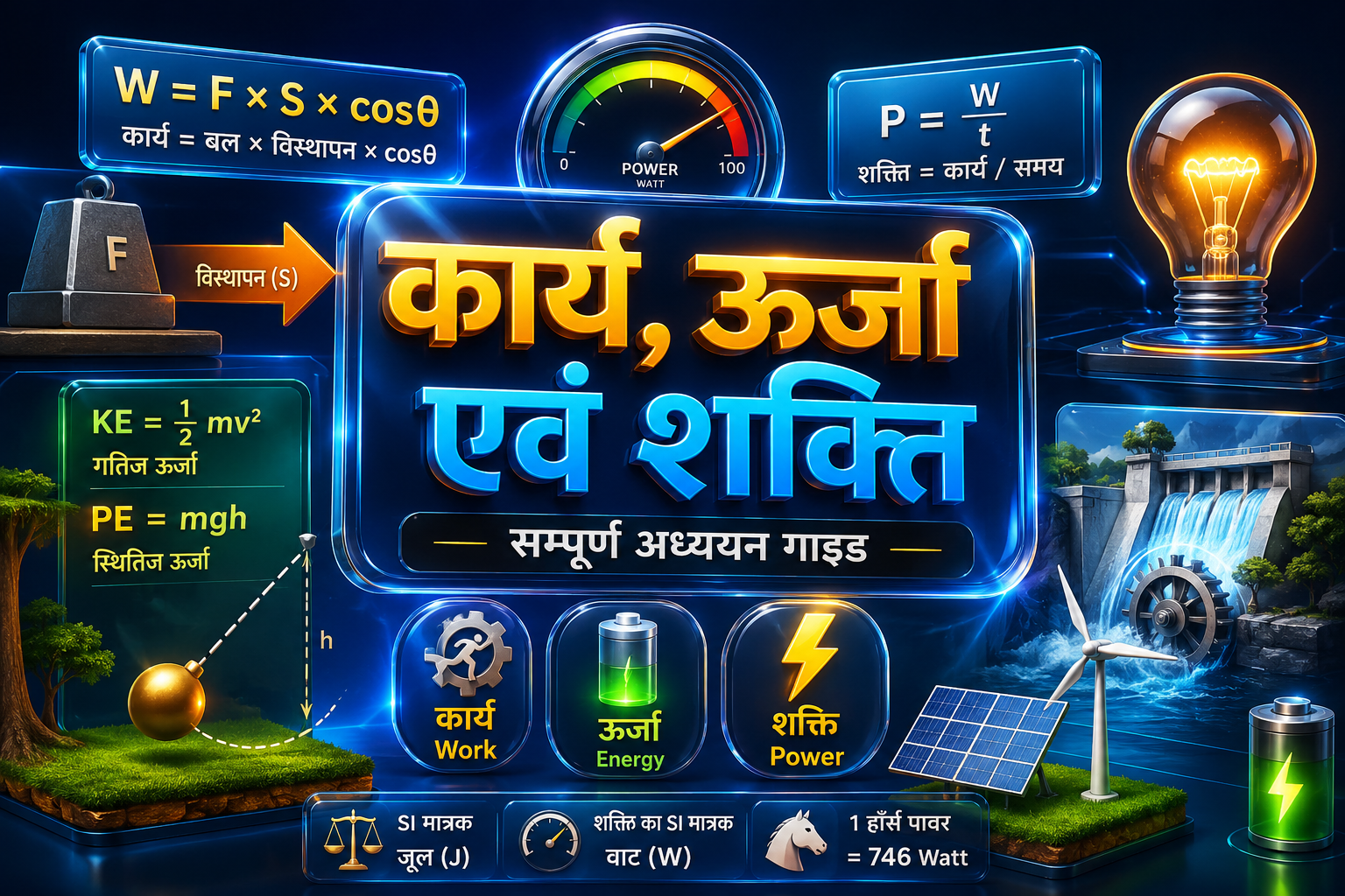 कार्य, ऊर्जा एवं शक्ति